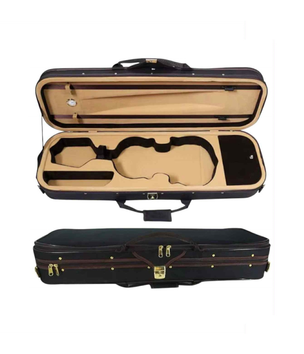 2372 Estojo Case Retangular Violino 4/4 Térmico Modelo Oblong Bege