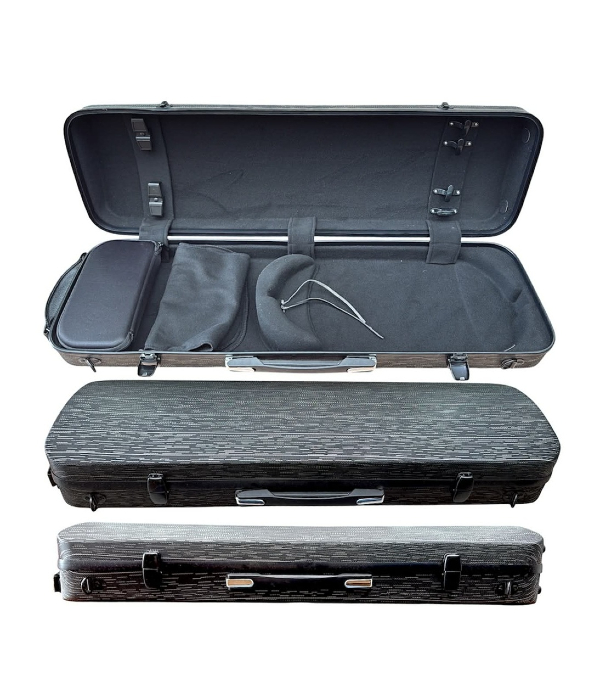 Estojo Case Retangular Fibra Carbono Violino 4/4 Black