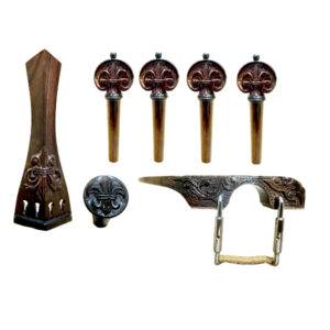 Kit De Montagem Entalhado Rosewood Violino Flor De Liz