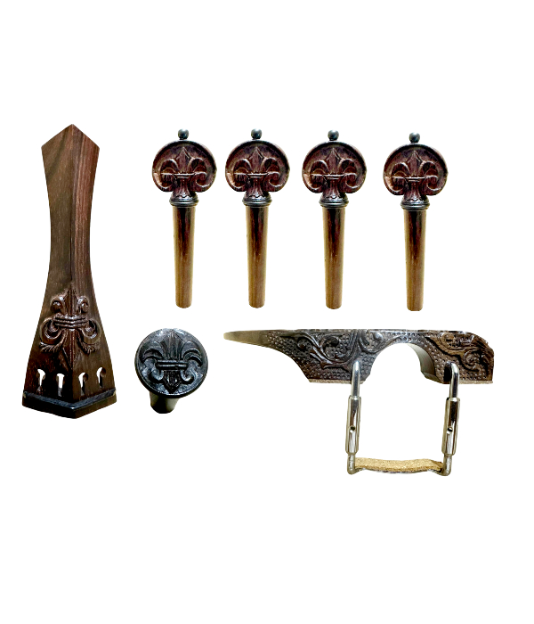 Kit De Montagem Entalhado Rosewood Violino Flor De Liz