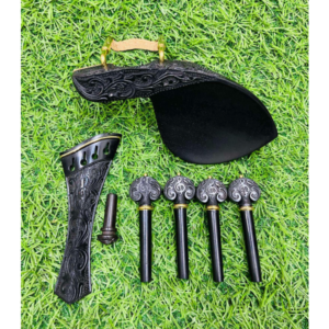 Kit Montagem Violino Ébano Harp Heart Gold Esculpido