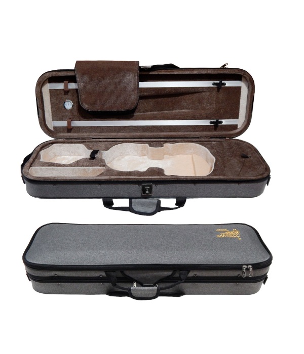 CINZA Estojo Case Retangular Violino Térmico Modelo Oblong Cinza