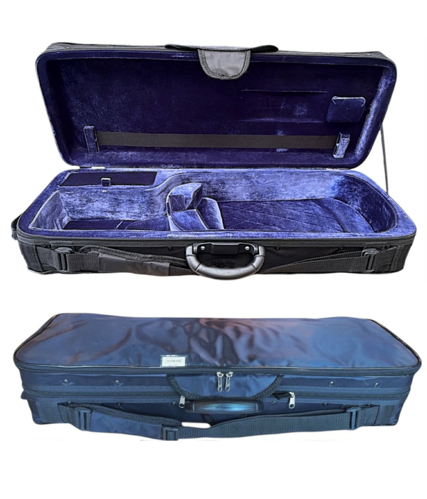 Estojo Retangular Viola de Arco - Kloss Super Luxo Azul