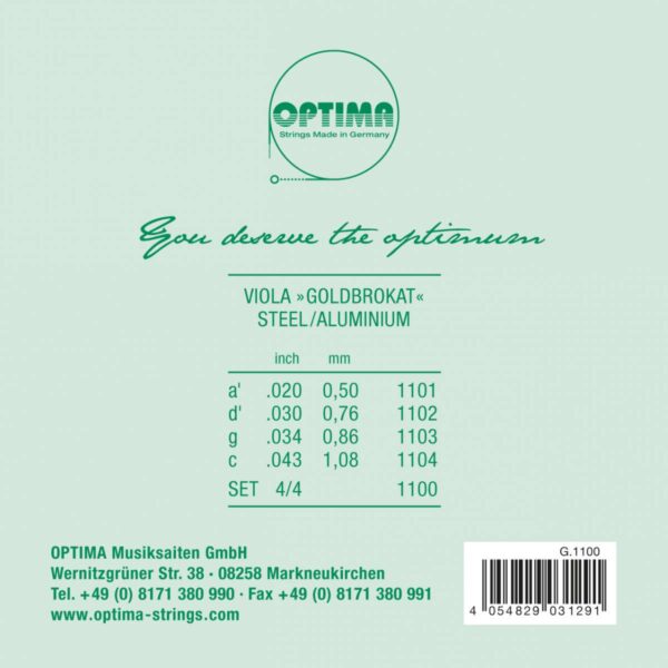 Encordoamento Viola - Optima Goldbrokat