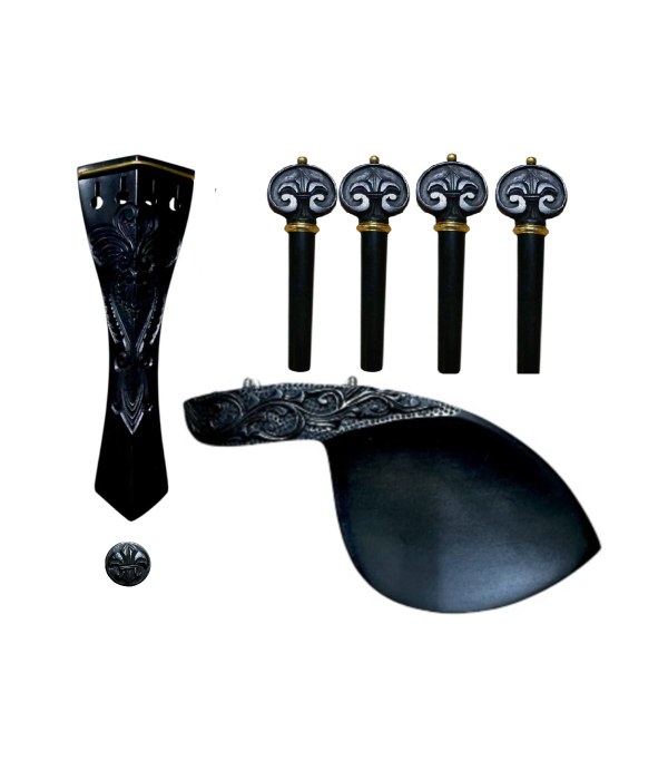Kit Montagem Violino Ébano Hill Gold Esculpido 4/4