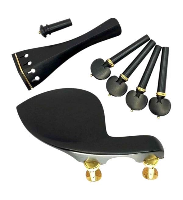 12 Kit Montagem Violino Ébano Hill Heart Gold 4/4