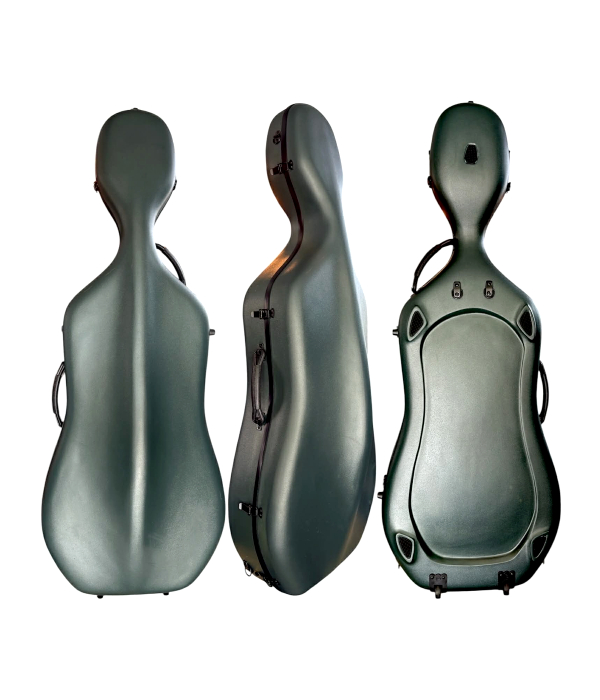 v1 Estojo Case Violoncelo Fibra Pro High Quality Green 4/4