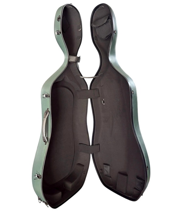 v2(1) Estojo Case Violoncelo Fibra Pro High Quality Green 4/4